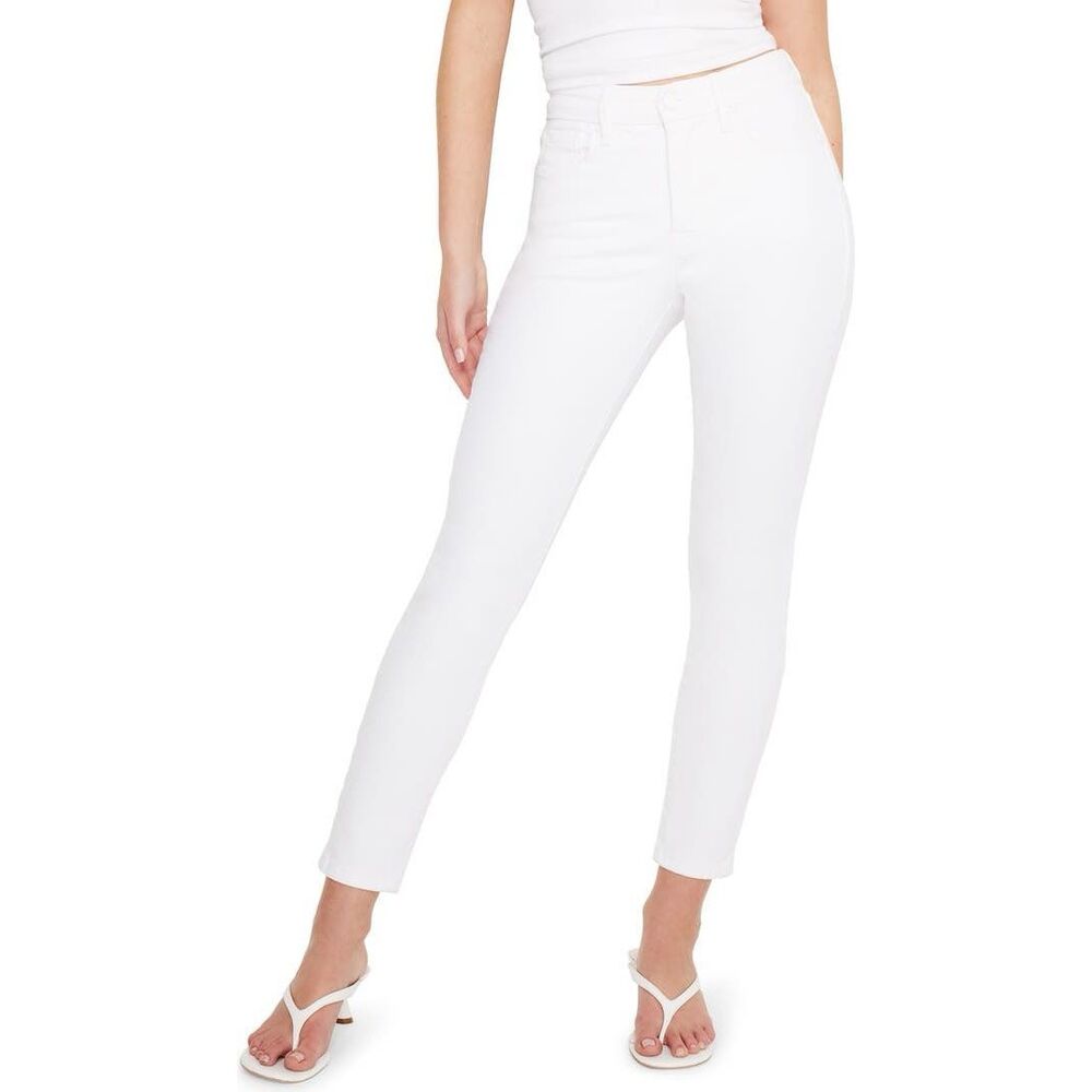 Good American Good Legs Skinny Crop Jean White Size 15‎ NWT